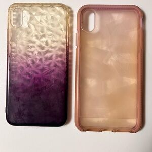 Two (2) iPhone 13 Pro Max (Gradient Purple) and (Pink) Phone cases.